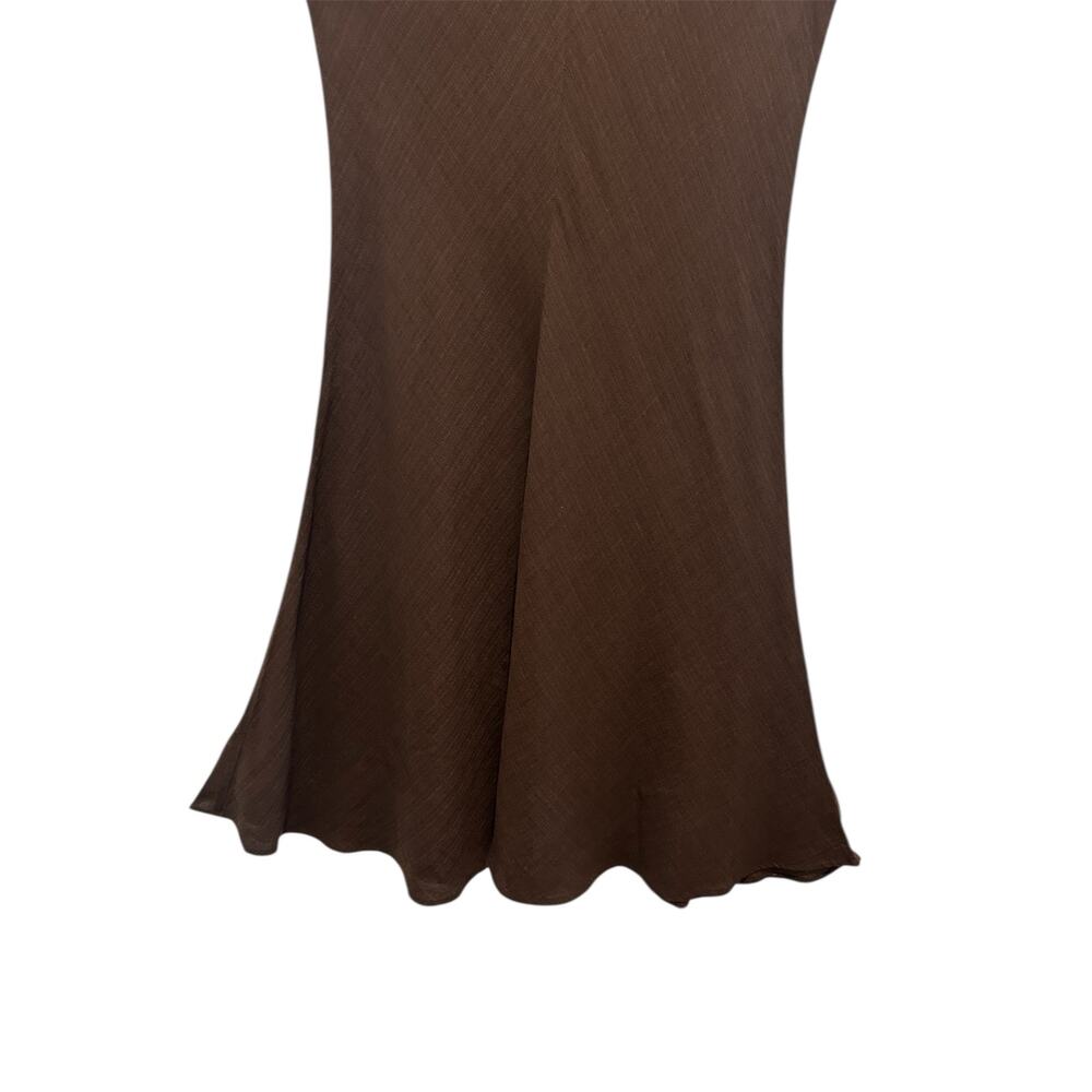 EILEEN FISHER Brown Linen Blend Sleeveless Midi A-Line Dress Size M Minimalist - Picture 4 of 8
